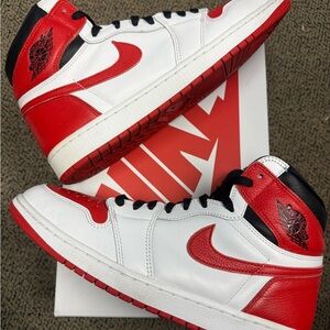 Jordan 1 Retro High OG Heritage Air Jordan 1 Mid White Red Black Sneakers